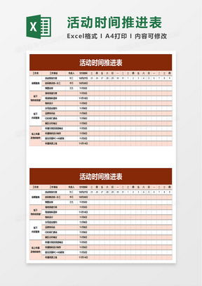 品牌管理中心a组季度规划时间推进表excel模板下载 熊猫办公