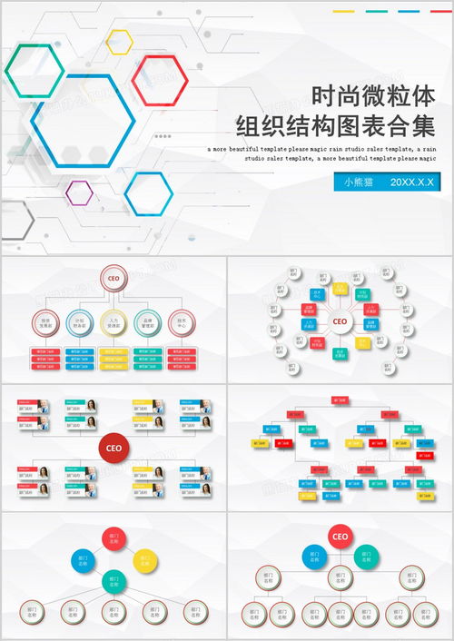 公司组织架构图表集合ppt模板下载 熊猫办公